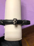 Thin black leather bracelet
